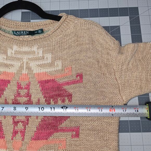 Ralph Lauren Aztec Knit Sweater Womens XS South Western Tribal Bohemian Boho - Picture 7 of 11